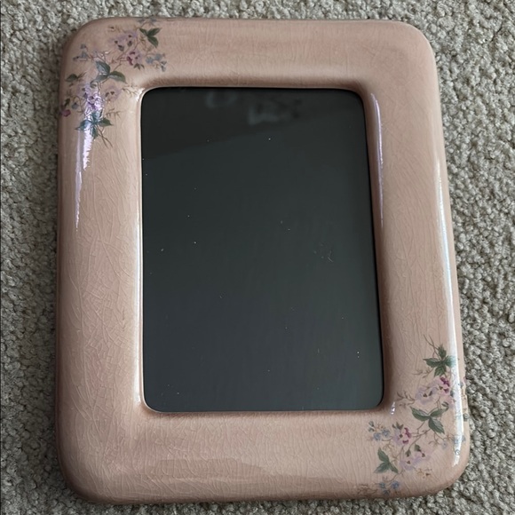 Floral Pink Picture Frame with cracked texture - Picture 1 of 5